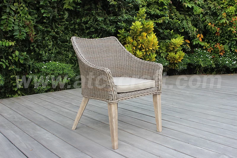 Bộ Bàn Ăn 6 Ghế Mây Nhựa Ngoài Trời RADS-137A 2 Chất liệu trên bộ bàn ăn 6 ghế mây nhựa ngoài trời