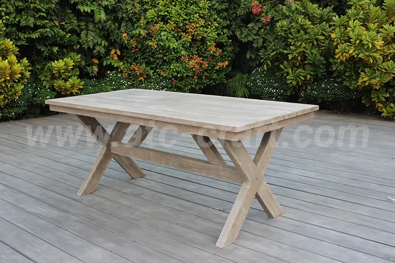 Bộ Bàn Ăn 6 Ghế Mây Nhựa Ngoài Trời RADS-137A 3 Bàn ăn gỗ - Bộ bàn ăn 6 ghế mây nhựa ngoài trời