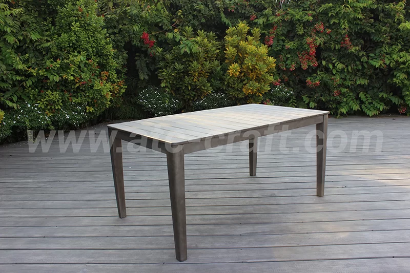 Bộ Bàn Ăn Dây Dù Dẹt Ngoài Trời 6 Ghế RADS-129 3 Bàn gỗ tràm - Bộ bàn ăn dây dù dẹt ngoài trời 6 ghế