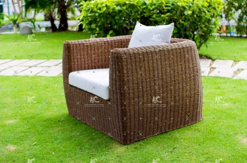 Ghế sofa đơn của bộ sofa 3-1-1 hình hộp cạnh bo cong
