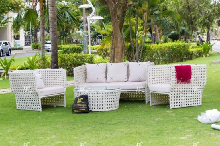 Bộ Sofa Ngoài Trời 3-1-1 Mây Đan Tổ Ong RASF-019