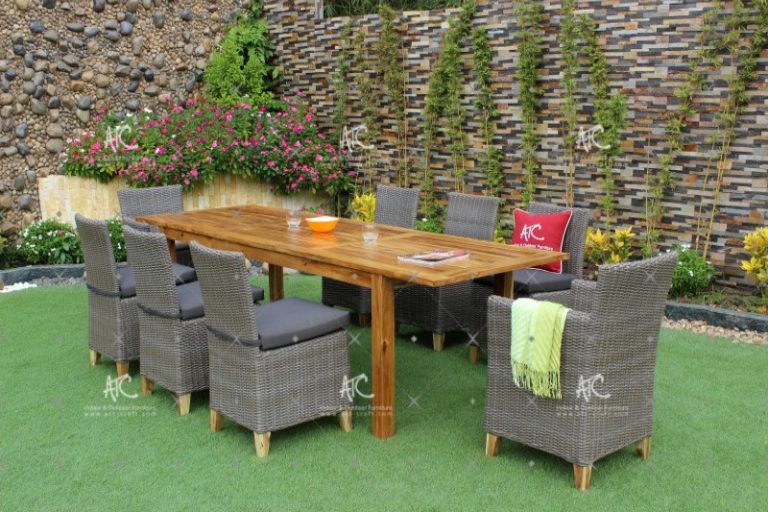 Bộ Bàn Ăn 8 Ghế Cổ Điển Rộng Rãi RADS-018