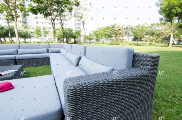 Ghế Dài Sofa Góc Mây Nhựa Đại Gia Đình RASF-033-2