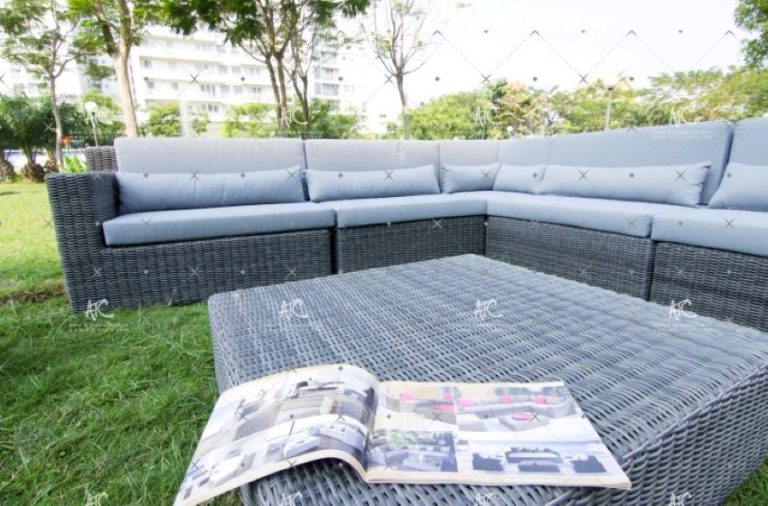 Bàn Sofa Góc Mây Nhựa Đại Gia Đình RASF-033-2