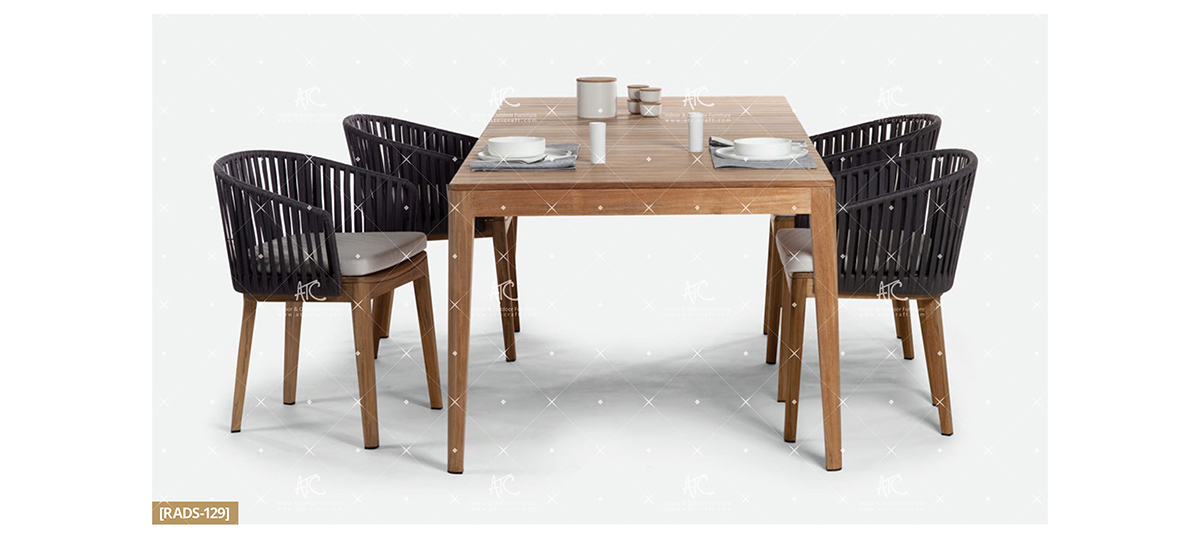 flores wooden patio furniture teak garden dining set