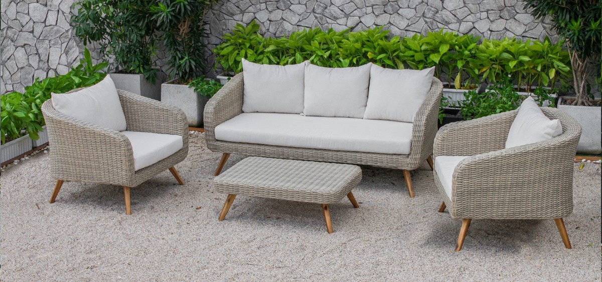 canary pe rattan garden furniture wicker sofa set