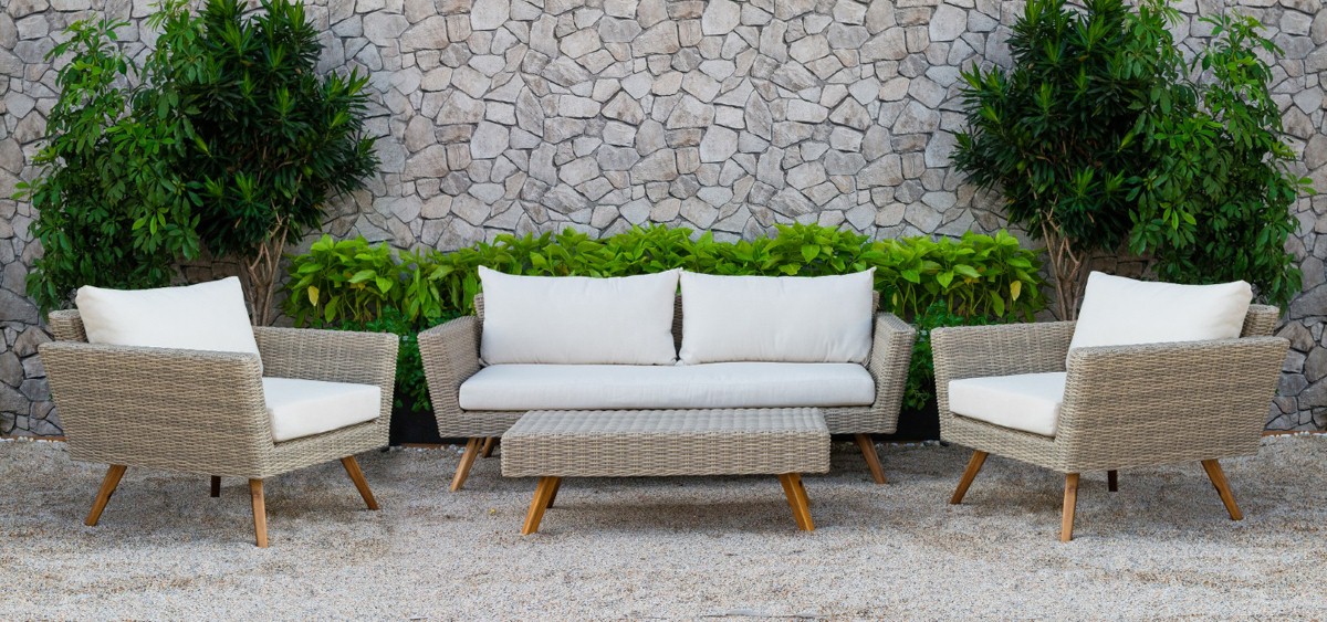 canary wicker patio furniture rattan sofa set
