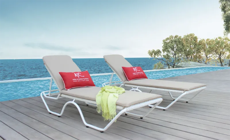 Giường tắm nắng mây nhựa ngoài trời