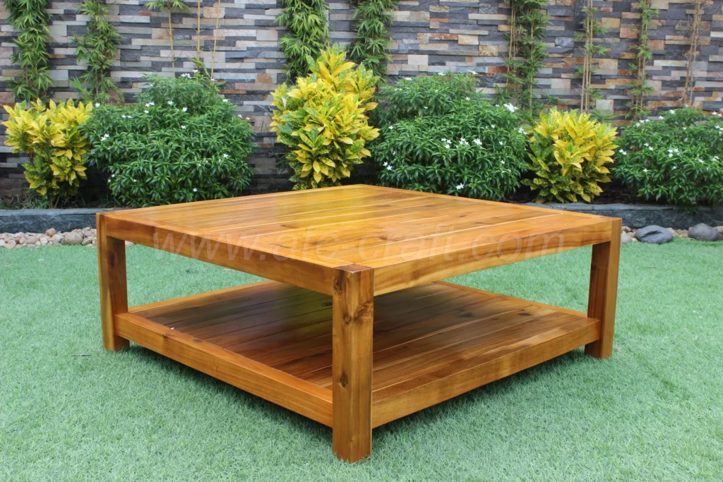 Bộ Sofa Ngoài Trời Bàn Gỗ Vuông RASF-001 2 Bàn sofa gỗ vuông sang trọng, chắc chắn