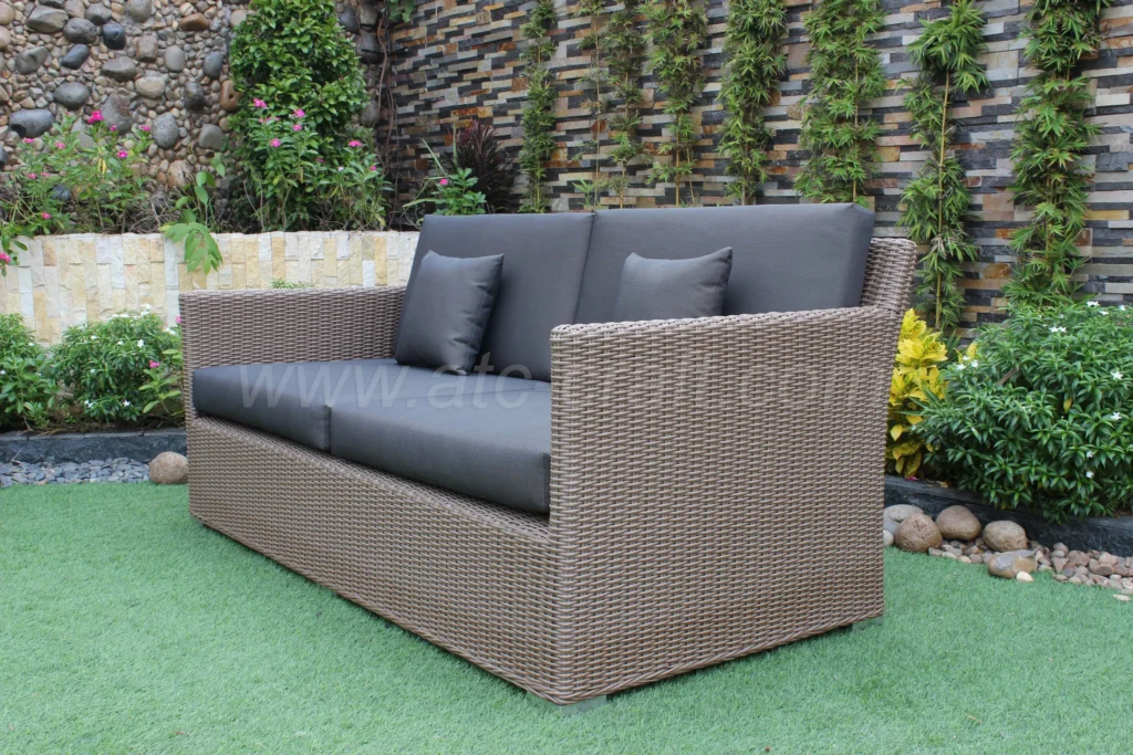 Bộ Sofa Ngoài Trời Bàn Gỗ Vuông RASF-001 3 Ghế sofa ngoài trời cao cấp, thoáng mát cùng đệm êm ái