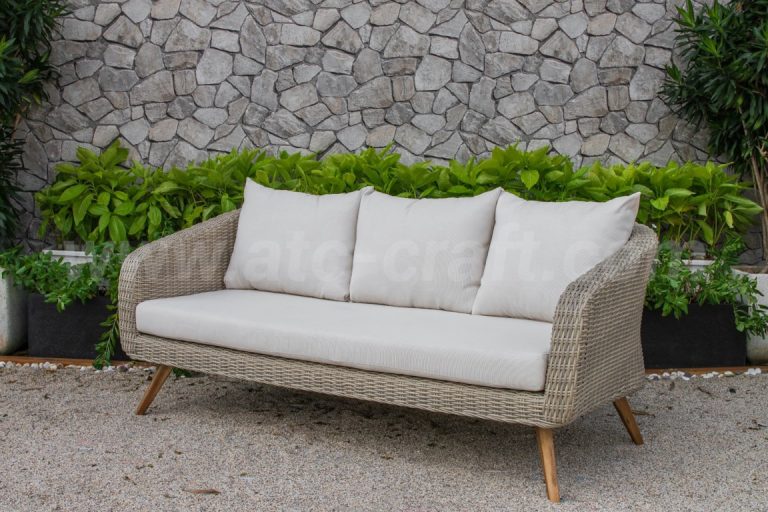 Ghế sofa dài mây nhựa ngoài trời kiểu dàng hiện đại RASF-141