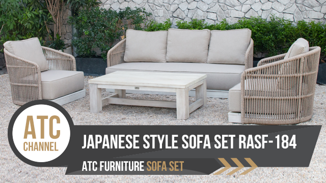 Bộ bàn ghế sofa ngoài trời kiểu Nhật RASF-184 từ ATC Outdoor Furniture Manufacturer