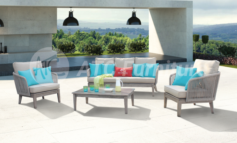 2022 xu hướng nội thất bộ phòng khách ngoài trời khung gỗ