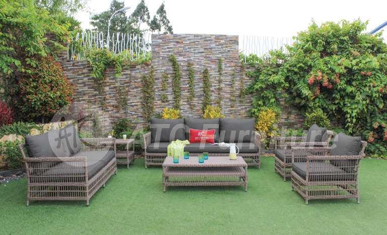 2022 tiêu điểm nội thất bộ bàn ghế giả mây sân vườn cổ điển