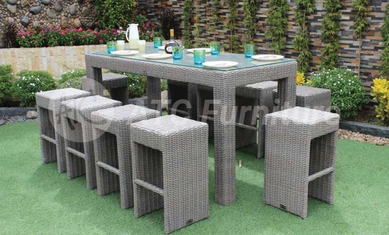 2022 bộ bàn 10 ghế mây nhựa ngoài trởi