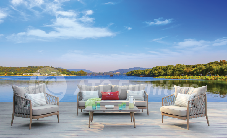 2022 xu hướng nội thất bộ sofa dây dù khung nhôm