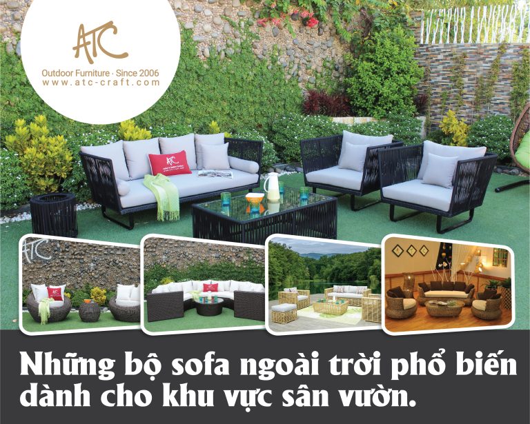 Những bộ sofa ngoài trời phổ biến dành cho sân vườn