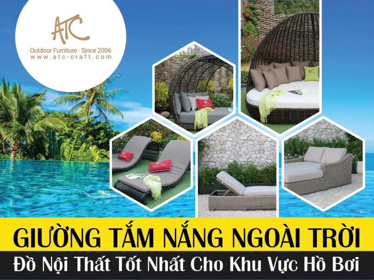 Giường tắm nắng ngoài trời - đồ nội thất tốt nhất cho khu vực hồ bơi