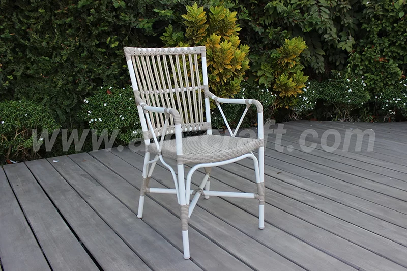 Bộ Bàn Ăn Mây Nhựa PE 6 Ghế RADS-236 1 Ghế có tay - Bộ bàn ăn mây nhựa PE 6 ghế