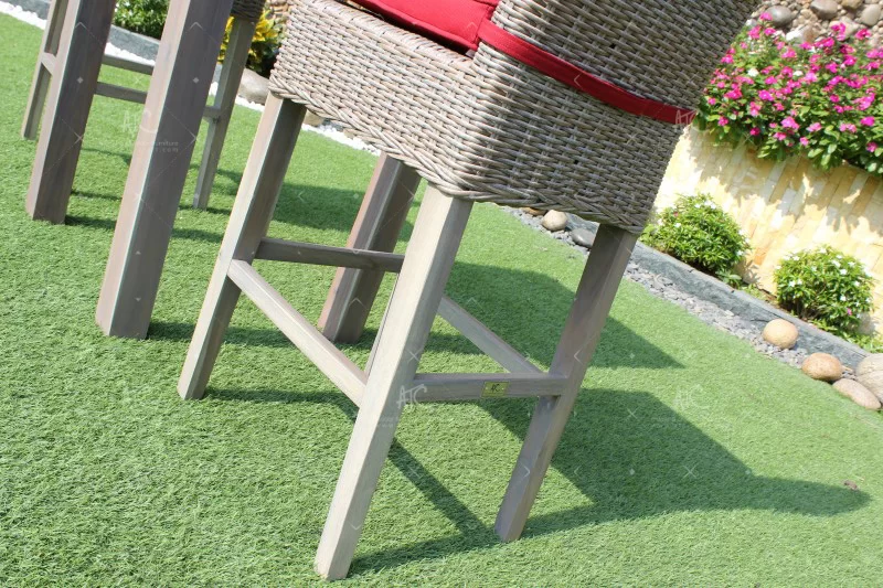 Bộ Bàn Ghế Bar Cafe Mây Nhựa Chân Gỗ Cao RABR-101 2 Cấu tạo bộ bàn ghế bar cafe mây nhựa chân gỗ cao