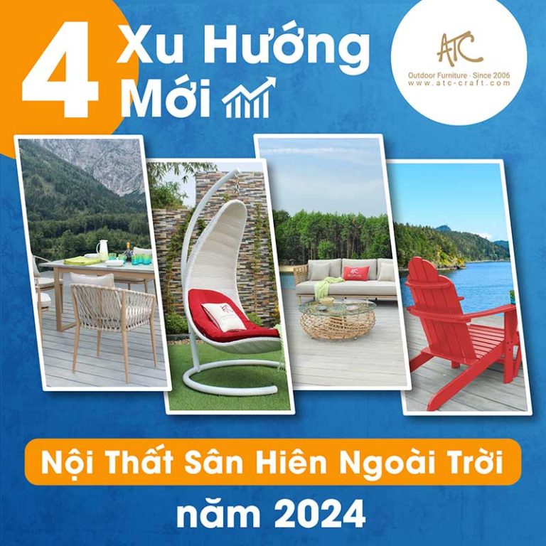 4 Xu Hướng Mới Nội Thất Sân Hiên Ngoài Trời Năm 2024