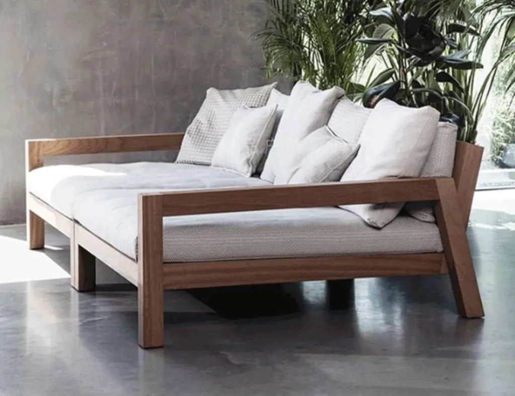 Mẫu sofa gỗ ngoài trời 2 trong 1