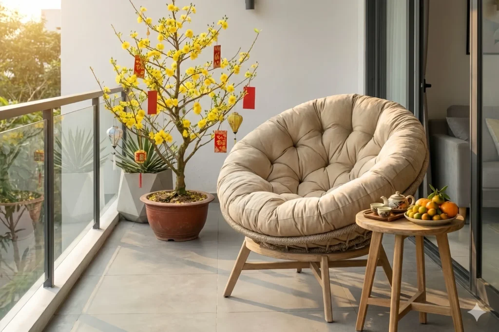 Vừa thư giãn vừa giúp tôn lên sự sang trọng cho ngôi nhà với ghế Papasan 