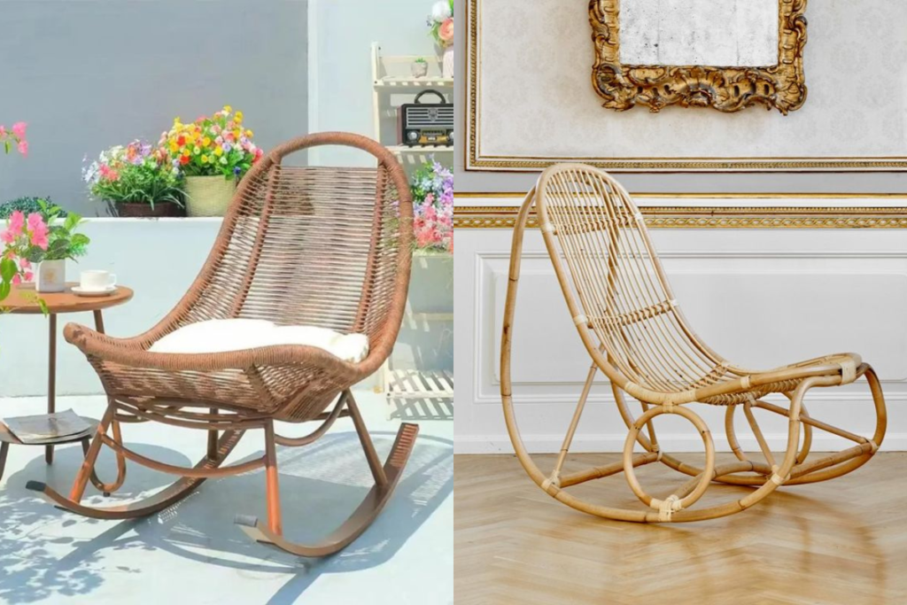 Ghế lười mây tre điểm nhấn cho không gian