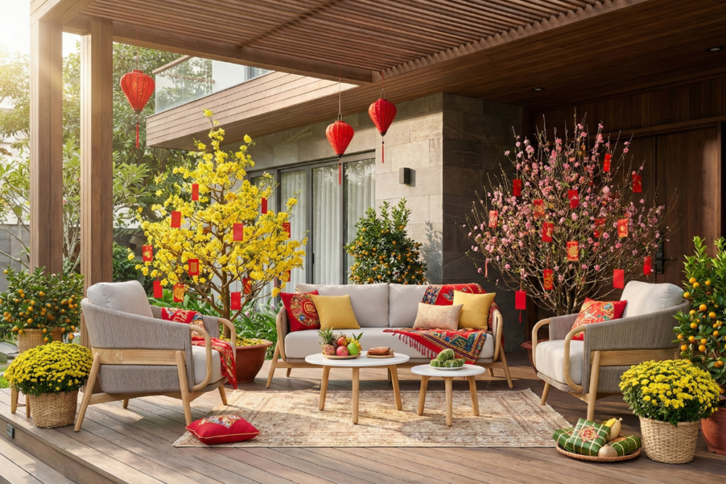 Bộ bàn ghế tiệc trà cho những ngày đầu năm