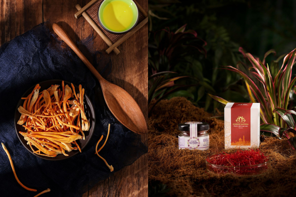 sét quà tặng sức khỏe đông trùng hạ thảo và saffron nhụy hoa nghệ tây