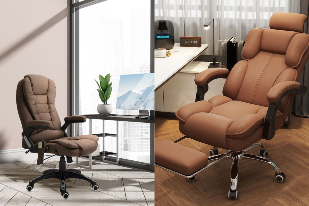 Ghế tựa lưng da giám đốc cao cấp có tựa đầu và ngả sâu 135 độ kèm gác chân
