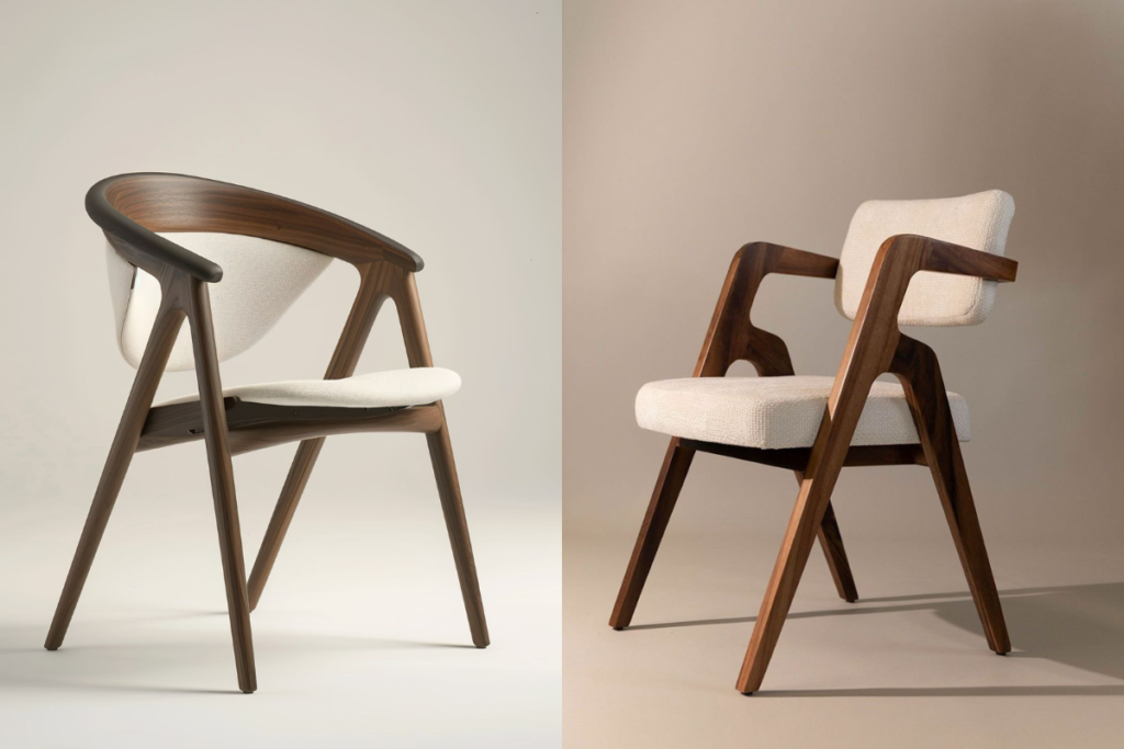 Ghế tựa lưng gỗ hiện đại phong cách Bắc Âu với đường nét tối giản thanh thoát
