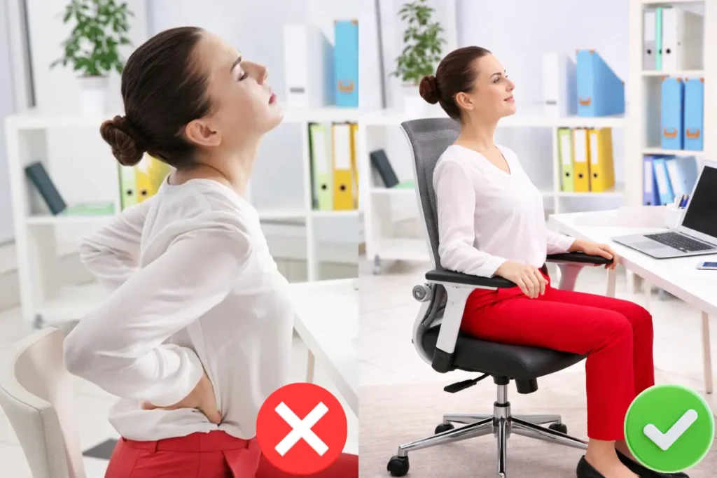 Kích thước ghế hợp lý giúp cơ thể được nâng đỡ đúng cách và duy trì tư thế ngồi thoải mái.
